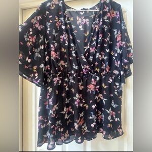 Babydoll‎ Top - Torrid Black colorful butterfly plus size torrid size 1